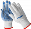 ЗУБР ТОЧКА+ перчатки с точками увеличенного размера, х/б 13 класс, с ПВХ-гель покрытием, размер L-XL